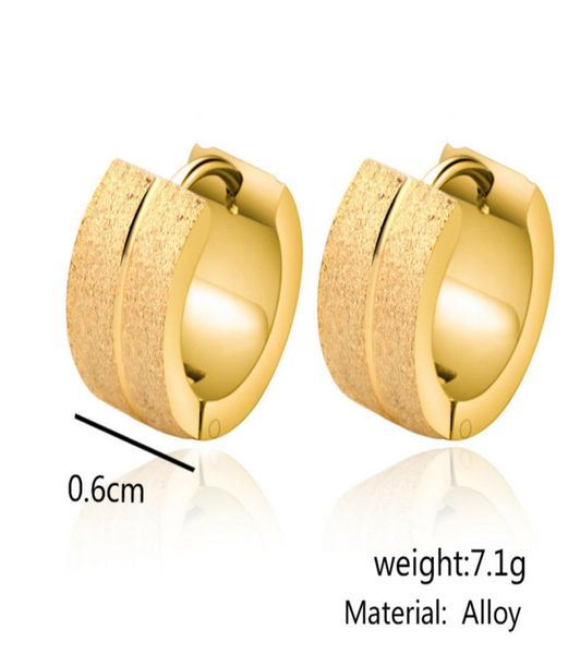 

fashion matte small hoop earrings golden silver black color for women 6mm width 316l round hoop women statement earring jewelry9094990