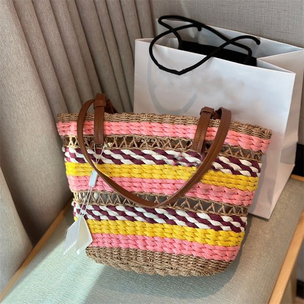 

one shoulder handbag large capacity outdoor shopping bag portable fashion designer weaving holiday style versatile trend