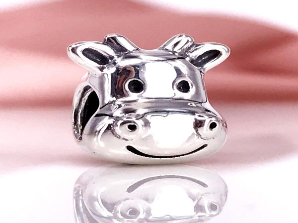 

authentic 925 sterling silver cow silver charm fit diy pandora bracelet and necklace 7917489592075, Black