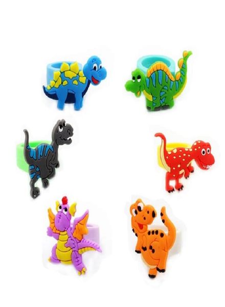 

new wonderful dinosaurs pvc rings kids soft silicone finger rings cute gifts accessory jewelry 7951306, Golden;silver