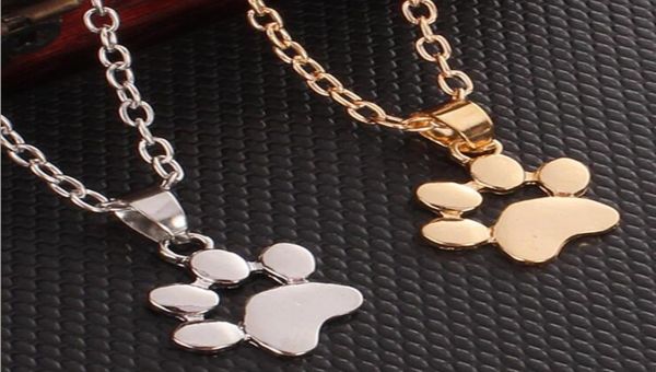 

fashion cute pets dogs footprints paw chain pendant necklace necklaces pendants jewelry for women sweater necklace5227101, Silver
