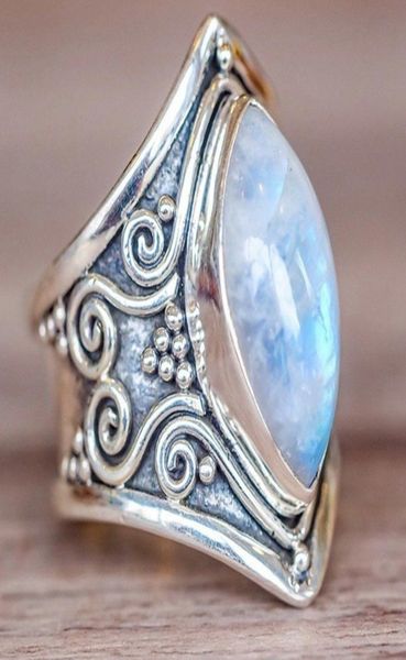 

vintage silver big stone ring for women fashion bohemian boho jewelry6878307