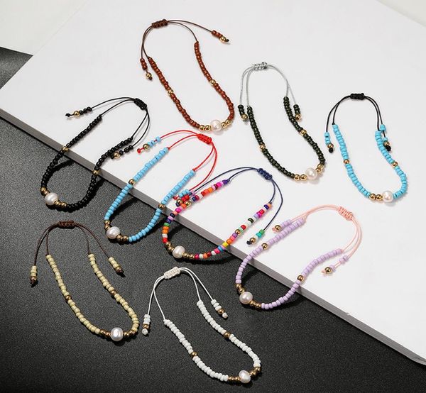 

miyuki delica seed strands women bracelets friendship jewelry freshwater pearl diy bijoux femme simple bracelets7337394, Black