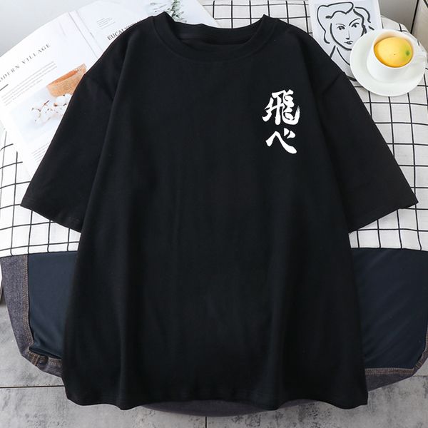 

women's tshirt haikyuu anime print t shirt summer short sleeve harajuku tshirt female fashion loose o neck streetwear tee shirts 230707, White