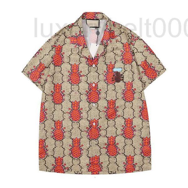 

men's polos designer mens shirts paris luxury men strawberry print casual shirt cool hip hop short sleeve classical letter printing des, White;black