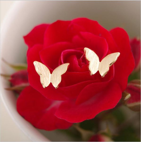 

whole stud earrings lovely women zinc alloy gold earrings butterfly girl gift wedding accessories dance festival7884947, Golden;silver