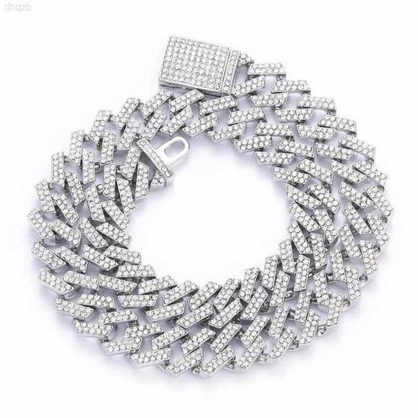 

hip hop 10mm cuban chain handmade setting vvs moissanite sterling silver 925 miami cuban link chain necklace