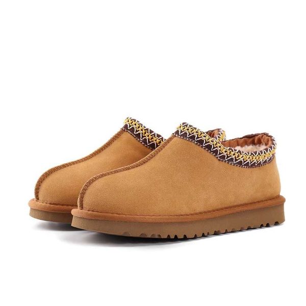 

ug tasman slippers chestnut fur slides sheepskin shearling tazz mules women men ultra mini platform boot slip-on shoes suede upper comfort f, Black