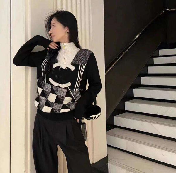 

designer women sweaters jumper embroidery print sweater classic knitwear keep warm jumpers pullover, White;black