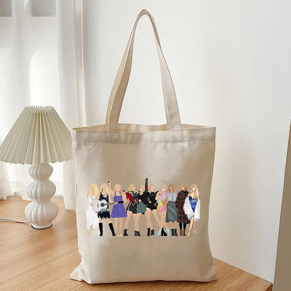

designer tote bag The Eras Tour cute cat Pattern Print Canvas,Taylor Merch,Taylor shopping Bag, Customize