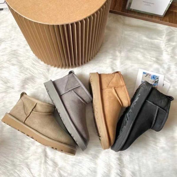 

ug tasman slippers chestnut fur slides sheepskin shearling tazz mules women men ultra mini platform boot slip-on shoes suede upper comfort f, Black