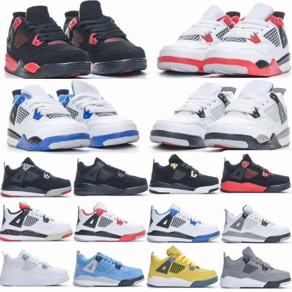 

kids shoes basketball toddler 4 4s black sneakers boys baby cat designer military trainers youth kid shoe children bred fire red thunder whi