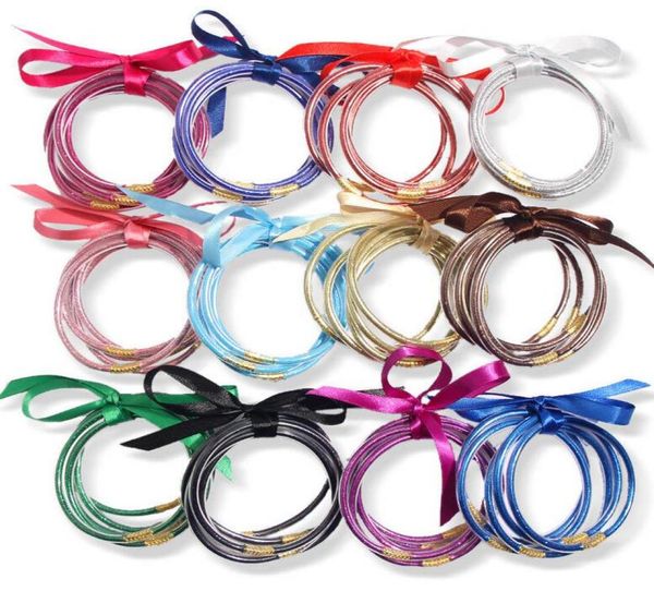 

fashion trend all weather jelly glitter bangles set glitter filled silicone summer bracelets for women girls2087879, Black