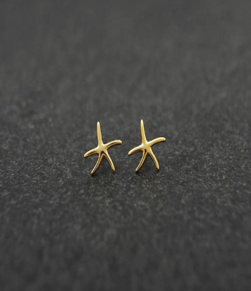 

fashion starfish stud earrings zinc alloy silver plated stud earring marine biological stud earrings for women whole4076523, Golden;silver