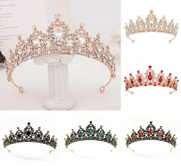 

rhinestones crystal tiaras bridal hair jewelry wedding hair accessories women bride princess crown party headband6878138, White;golden