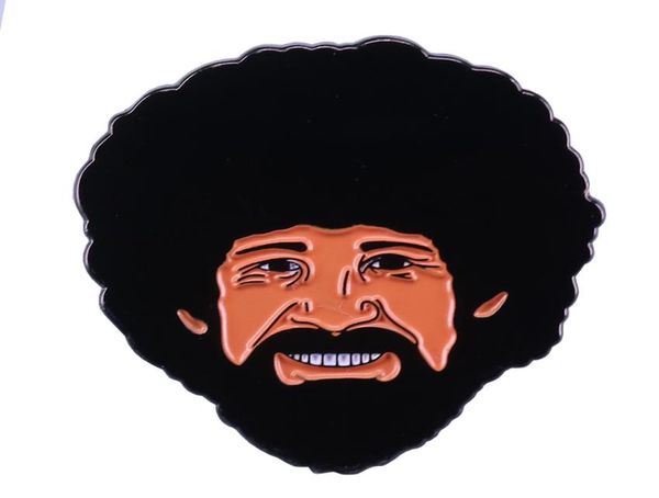 

happy bob ross enamel pin personalized painter artist jewelry1179448, Gray