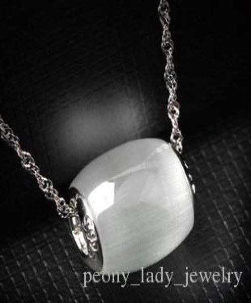 

925 sterling silver diamante chinese blessing cat eye pendant necklace jewelry8837027
