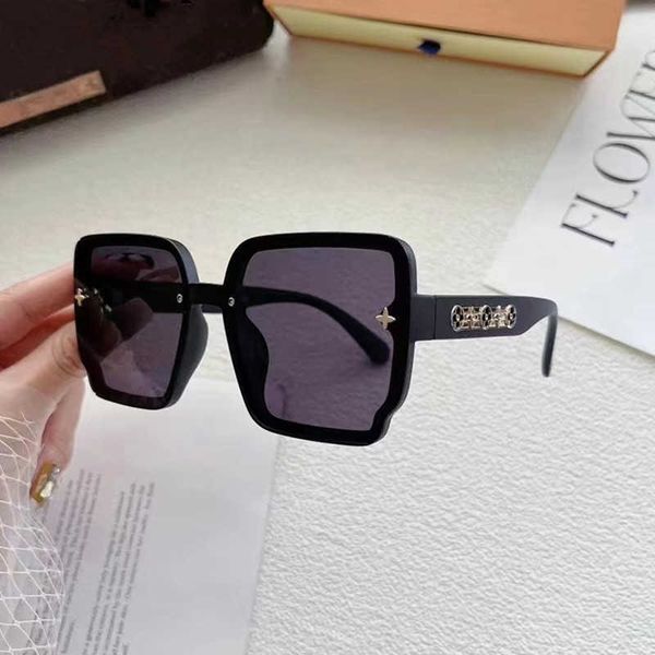 

Fashion Lou top cool sunglasses New Women's advanced sense INS net red polarized sun protection large frame round face thin glasses men's with original box