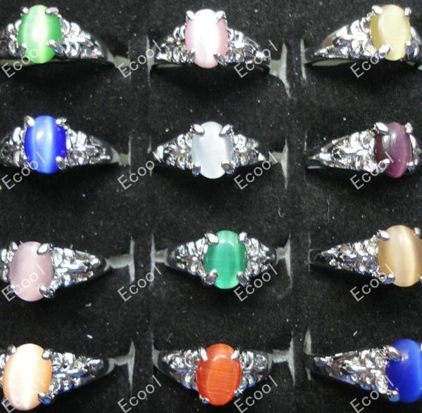 

fashion multicolored opals silver plated rings for women whole jewelry bulk packs lots lr0087004173, Golden;silver