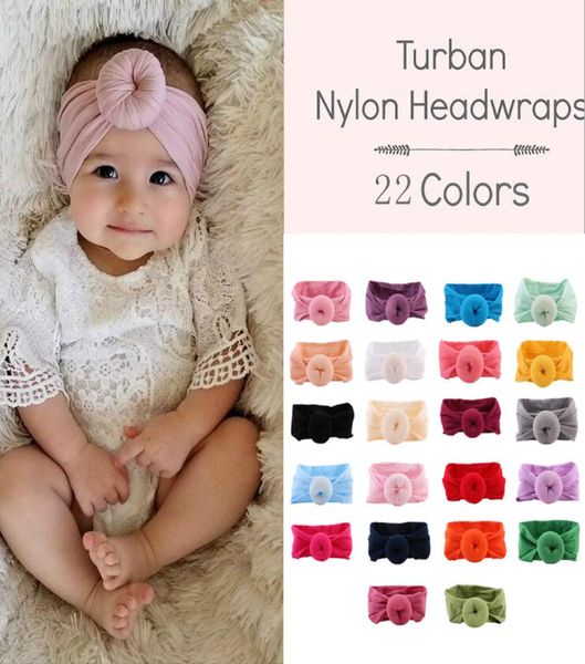 

22 colors baby headband headwear turban knotted bow baby hair accessories bands for girls toddler elastic head bandages newborn to5255238, Silver