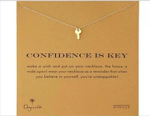 

dogeared necklace with keyconfidence is key silver and gold color no fade and 459758