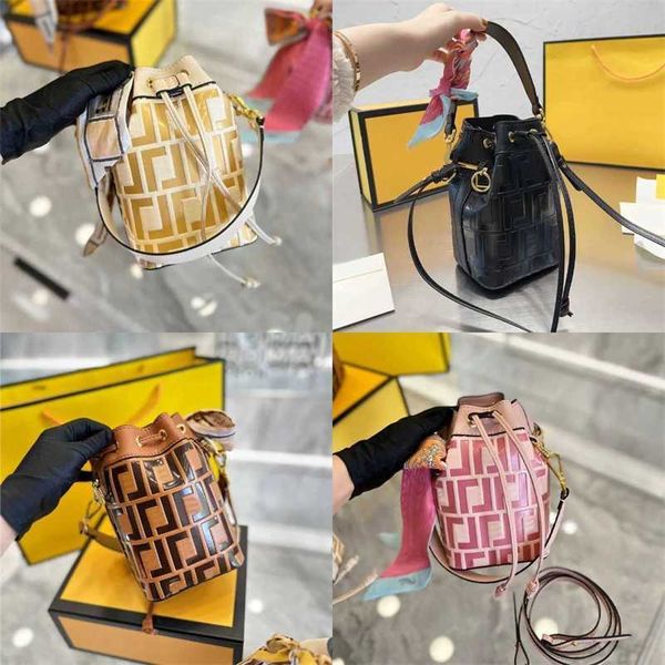 

lady evening bags bucket bags designer bag women leather shoulder vintage color matching handbags lady crossbody purse wallet 230307