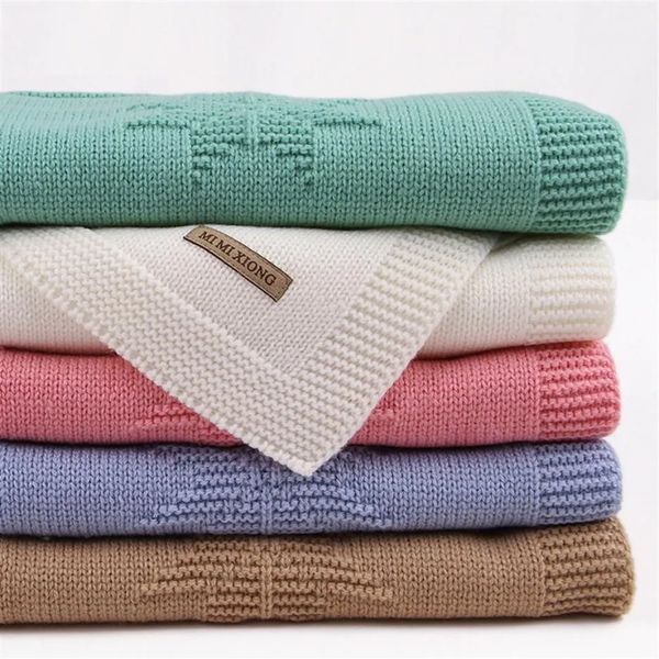 

multicolor blankets stuff for newborns baby blanket knitted cotton summer infantil wrap swaddle quilt stroller clothes cobertor monthly kids