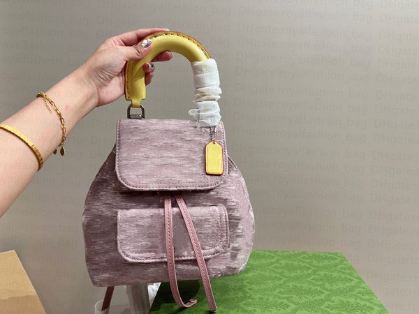 

coac denim bag mirror quality canvas backpack women diagonal straddle bag large capacity leather handle designer bag luxury fragrant bud