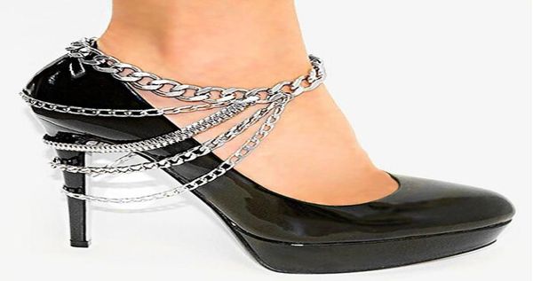 

anklets for women fashion punk goldsilver plated alloy chains tassel foot jewelry whole drop br4323426807, Red;blue