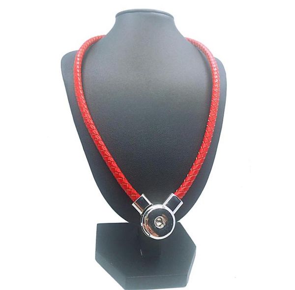 

original leather new genuine leather diy snap button charm magnetic clasp pendant necklace for women men fit 18mm button2500242, Golden;silver