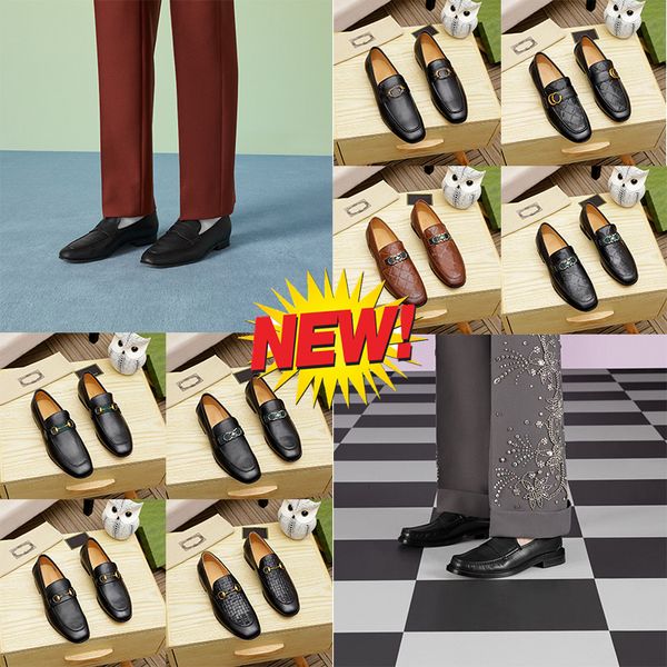 

2023 with box fashion dress shoes mule shoes women wedding leather high heel flat shoe formal loafer social chunky loafers outdoors size 38-, Black