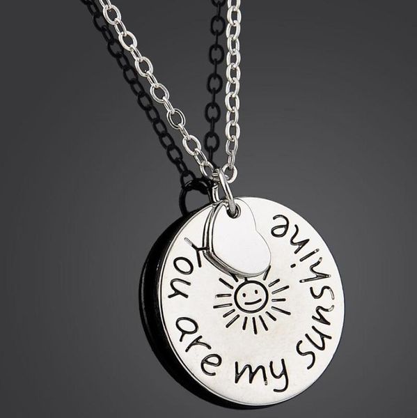 

valentine day gift you are my sunshine love silver chain charm necklace pendant necklace gift4982940