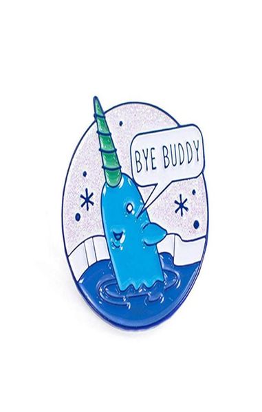

bye buddy enamel pin mr narwhal pin012345678910113207071, Gray