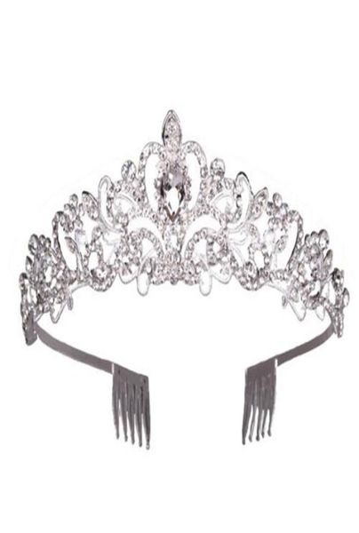 

crystal tiara crown headband princess elegant tiara with combs for women young ladies bridal wedding prom birthday party7592541, White;golden