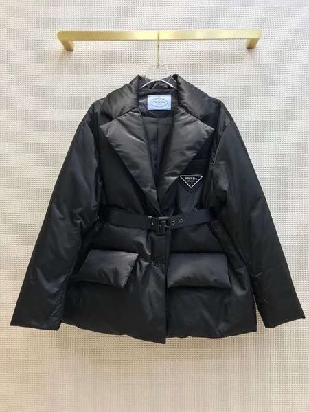 

PRADA 23FW Women Jacket Parkas Down Coat Fashion Jacket Style Slim Corset Thick Outfit Windbreaker Pocket Outsize Lady Warm Coats S