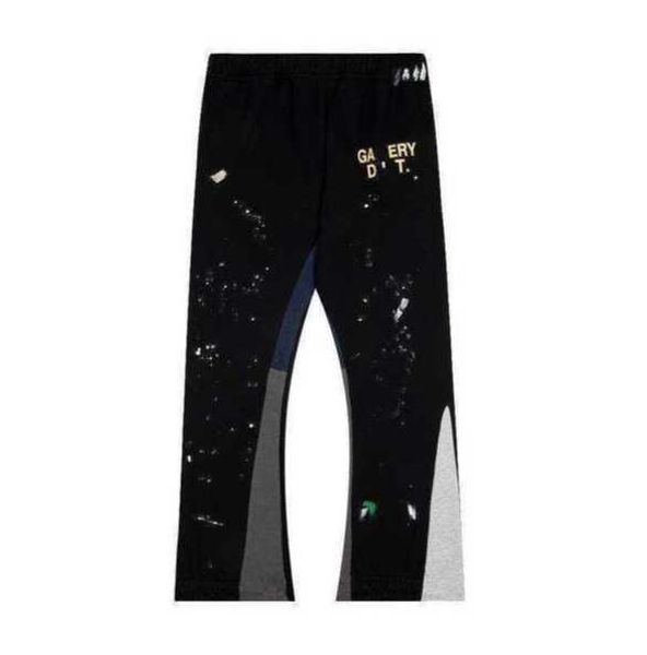 

designer men's pants galleryes depts multi panel flared pants women sports loose high street casual sweatpants vintage trousers hip hop, Black