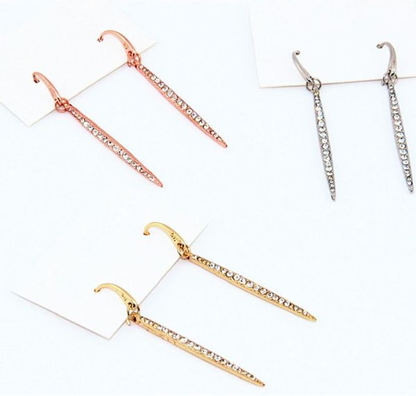

crystal bar charm earrings diamond hook earring with cards03097577, Golden