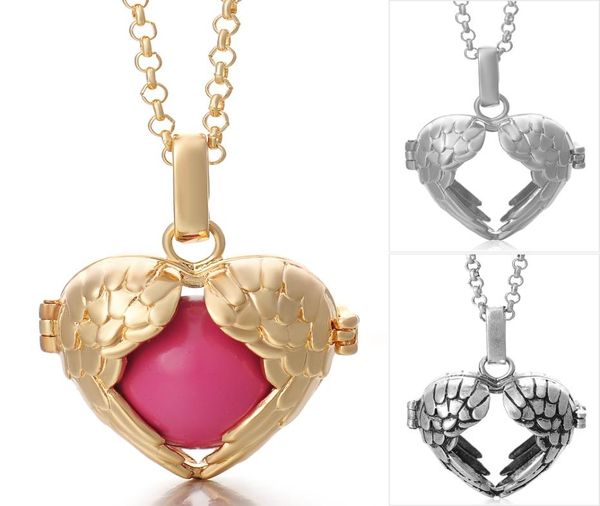 

vocheng mexico chime music angel ball caller locket necklace for aromatherapy essential oil pregnant women va0019855485, Silver