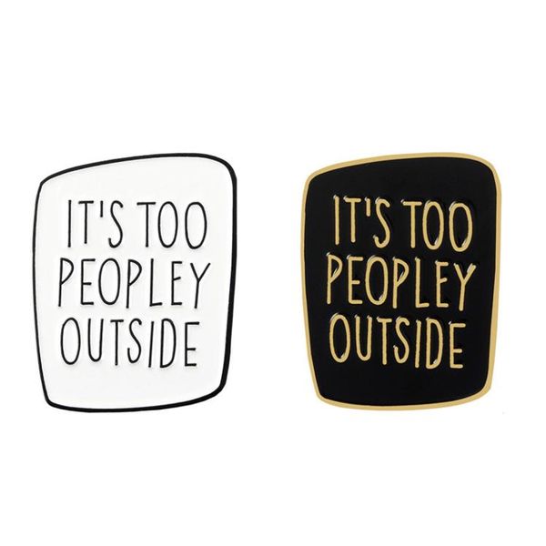 

introvert enamel pin black white badge too peopley brooches bag clothes lapel pin punk jewelry gift funny saying sarcastic 3160864, Gray