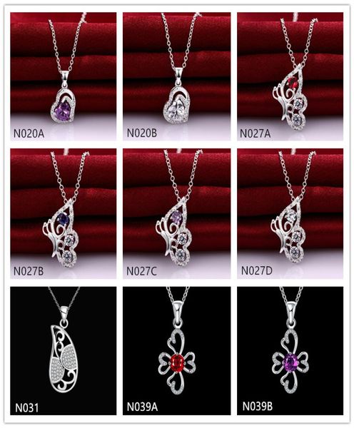 

factory direct fashion women039s gemstone 925 silver necklace pendant 10 pieces a lot mixed stylesterling silver pendant 3092711