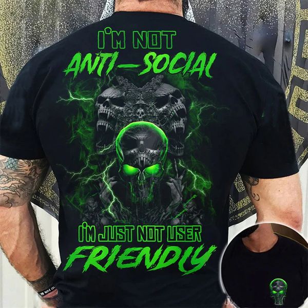 

men's tracksuits horror skull shirt for men summer fashion short sleeve tees clothing oversized tshirt streetwear 230707, Gray