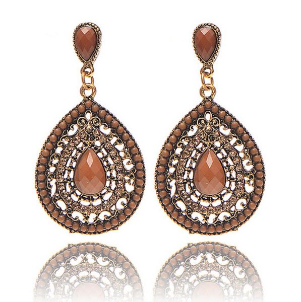 

boho drop earrings for women ethnic vintage silver color multicolor bead large bohemia dangle earrings statement jewelry brincos6898305