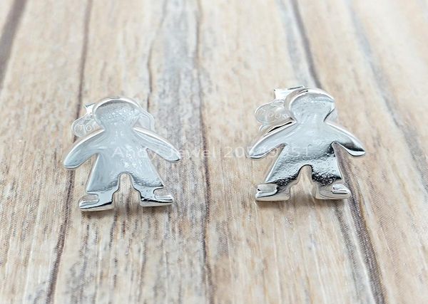 

silver sweet dolls earrings stud bear jewelry 925 sterling fits european jewelry style gift andy jewel 9159000155721919, Golden;silver