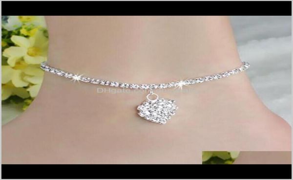 

anklets anklet crystal rhinestone love heart pendant toe ankle bracelet chain link foot jewelry for women ps1048 qkl102187140, Red;blue
