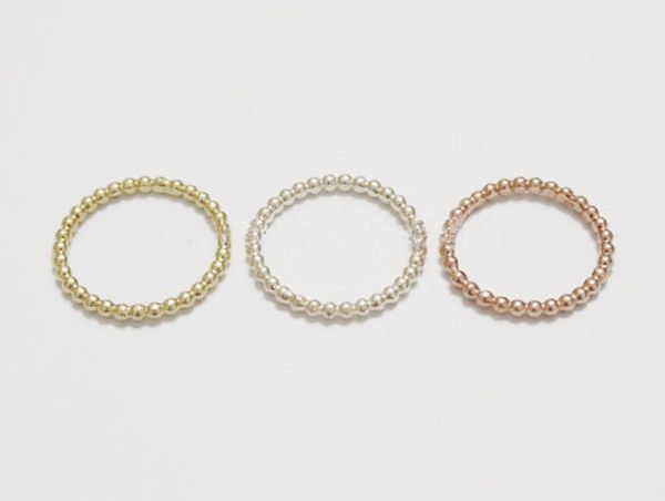 

fashion corrugated circle ringsthe design of simple rings for women silver plated wave bead ring2751288, Golden;silver