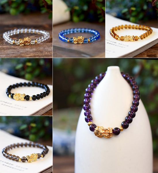 

pixiu bracelet for women new arrival golden 6mm beads bracelet bring lucky brave wealth feng shui charm bracelets2911787, Black