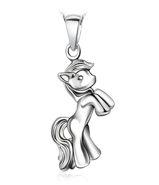 

925 sterling silver chinese blessing horse pendant necklace jewelry6631137