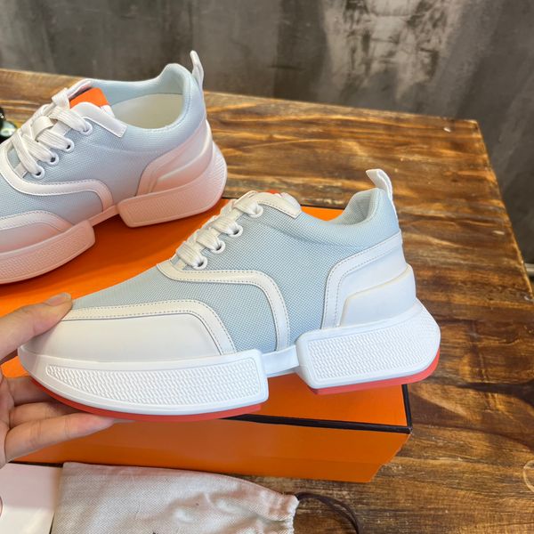 

designer giga sneakers men women cowhide mesh stitching thick sole sports shoes fashion luxury outdoor comfortable casual shoes, Black