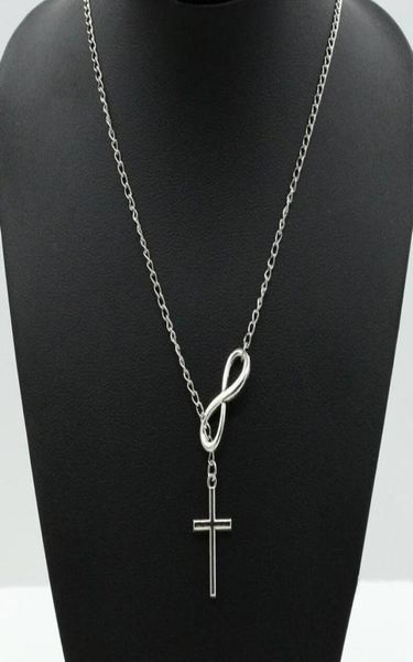 

infinity cross pendant necklaces wedding party event 925 silver plated chain elegant jewelry for women ladies in bulk4210435