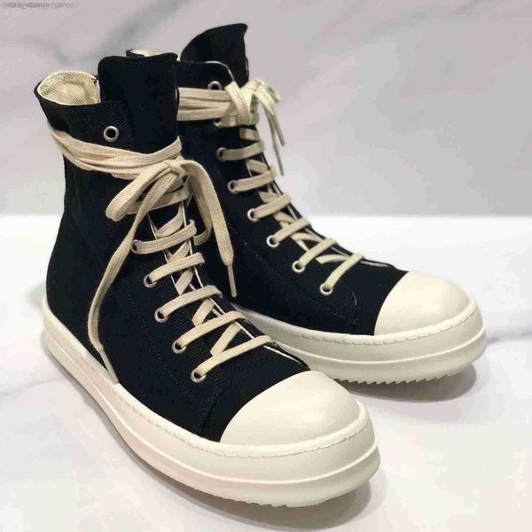 

designer boots rick canvas sneakers shoes men women high owen uitility mens trainers sports sneakers size 36-47, Black